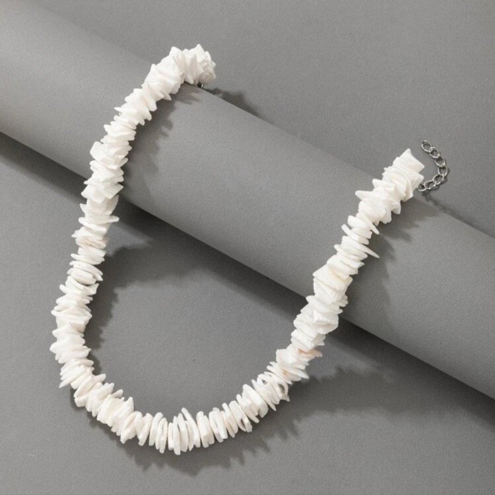White Puka Shell Beads Necklace - Picture 2 of 5
